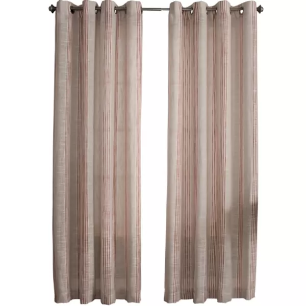 Curtains & Drapes-Kirkland's Home Amber Stripe Single Curtain Panel, 84 In. Tan/Red