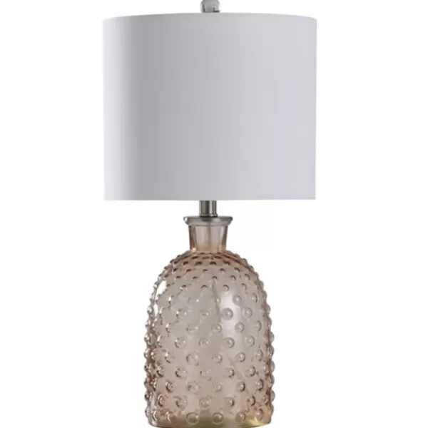 Table Lamps-Kirkland's Home Amber Tinted Glass Jar Table Lamp Tan