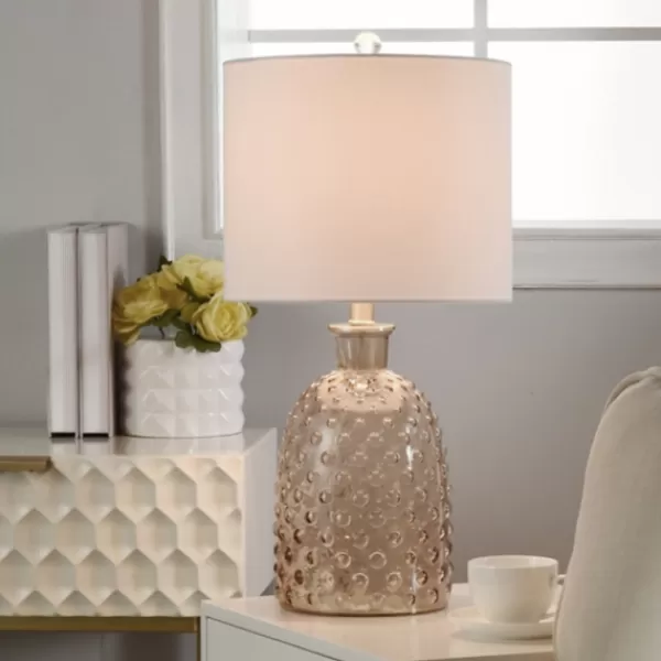 Table Lamps-Kirkland's Home Amber Tinted Glass Jar Table Lamp Tan