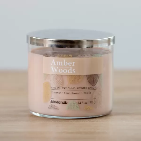 Candles-Kirkland's Home Amber Woods Triple Wick Jar Candle Brown