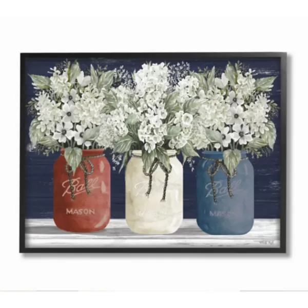 Framed Art-Kirkland's Home Americana Floral Bouquets Framed Art Print Black