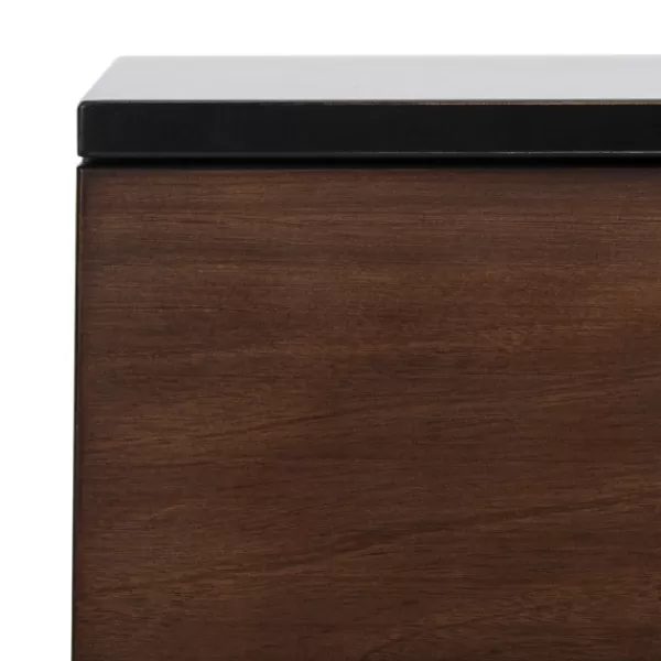 Nightstands-Kirkland's Home And Black 2-Drawer Nightstand Brown