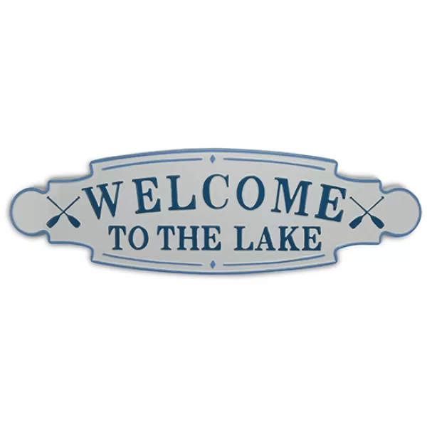 Wall Quotes & Signs-Kirkland's Home And Blue Welcome To The Lake Wall Plaque White