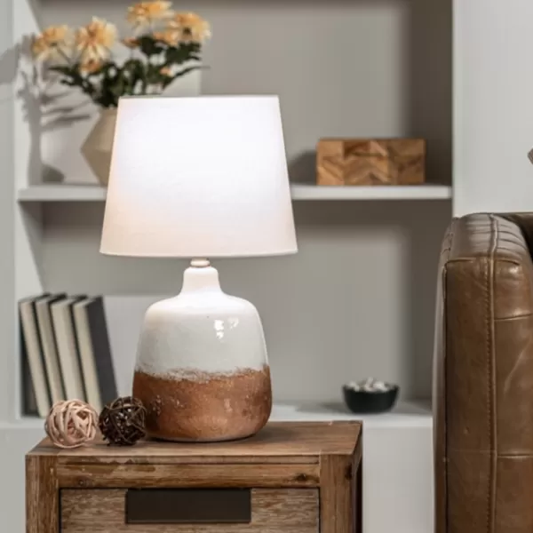 Table Lamps-Kirkland's Home And Bronze Ceramic Table Lamp White