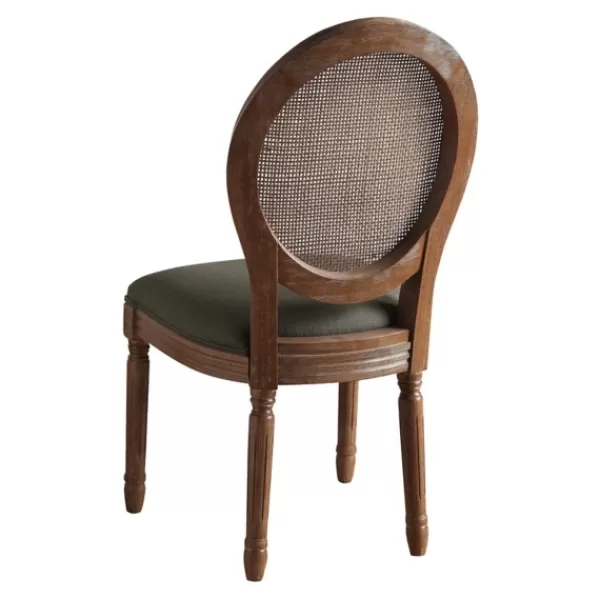 Dining Chairs-Kirkland's Home And Brown Cane Oval Back Dining Chair Gray