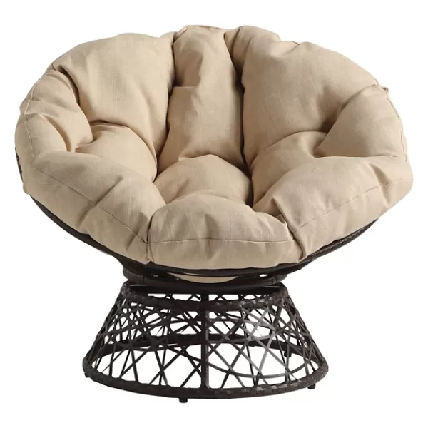 Accent Chairs-Kirkland's Home And Brown Woven Papasan Chair Ivory