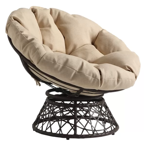 Accent Chairs-Kirkland's Home And Brown Woven Papasan Chair Ivory