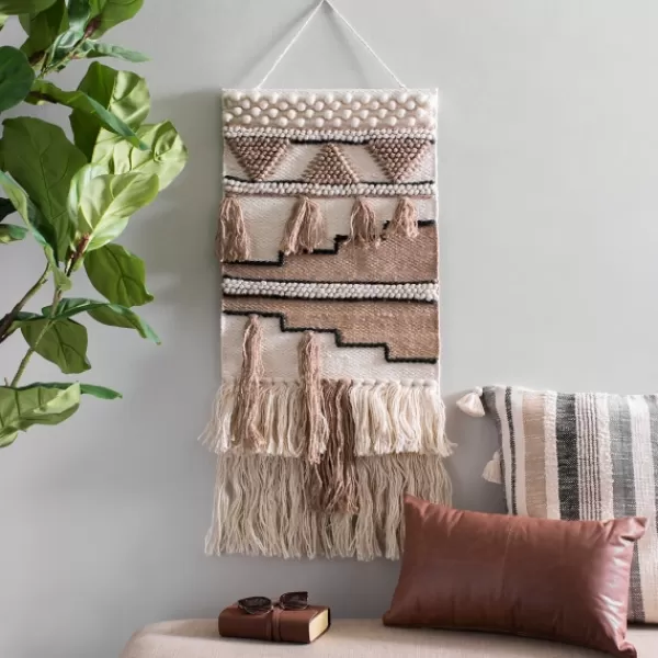 Wall Plaques-Kirkland's Home And Cream Macrame Wall Hanging Tan