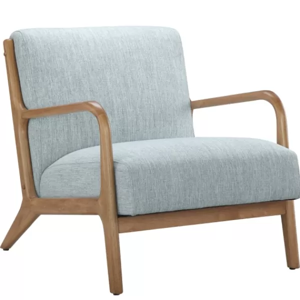 Accent Chairs-Kirkland's Home And Elm Wood Mid-Century Modern Armchair Gray