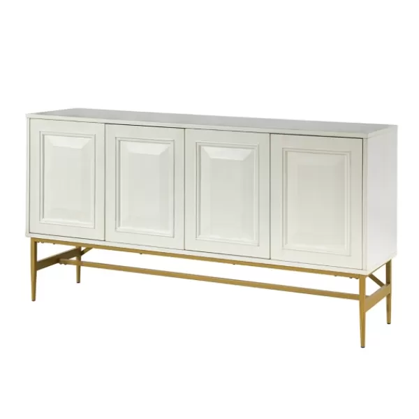 Cabinets & Sideboards-Kirkland's Home And Gold 4-Door Sideboard White