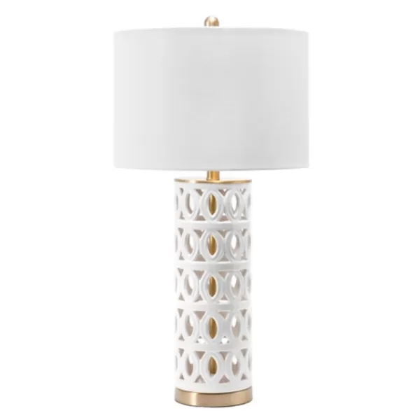 Table Lamps-Kirkland's Home And Gold Cut-Out Ovals Table Lamp White