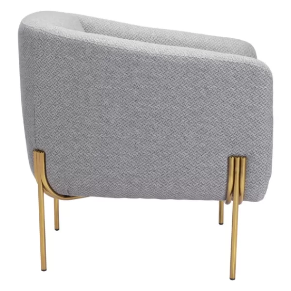 Accent Chairs-Kirkland's Home And Gold Rounded Back Accent Chair Gray