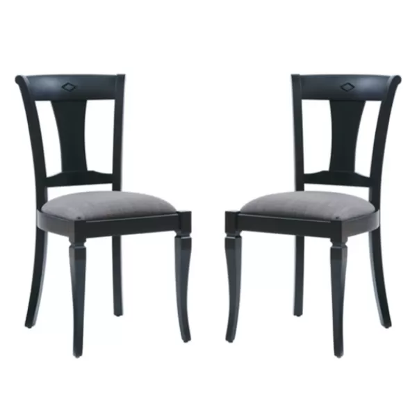 Dining Chairs-Kirkland's Home And Gray Linen Dining Chairs, Set Of 2 Black