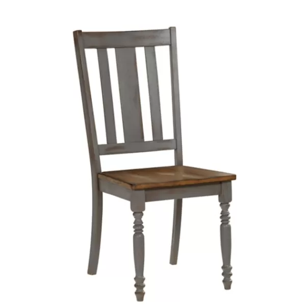 Dining Chairs-Kirkland's Home And Gray Wooden Dining Chairs, Set Of 2 Brown