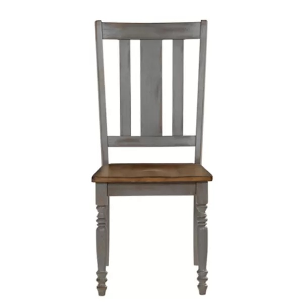 Dining Chairs-Kirkland's Home And Gray Wooden Dining Chairs, Set Of 2 Brown