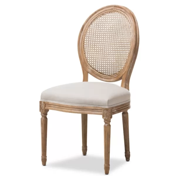 Dining Chairs-Kirkland's Home And Natural Cane Oval Back Dining Chair White