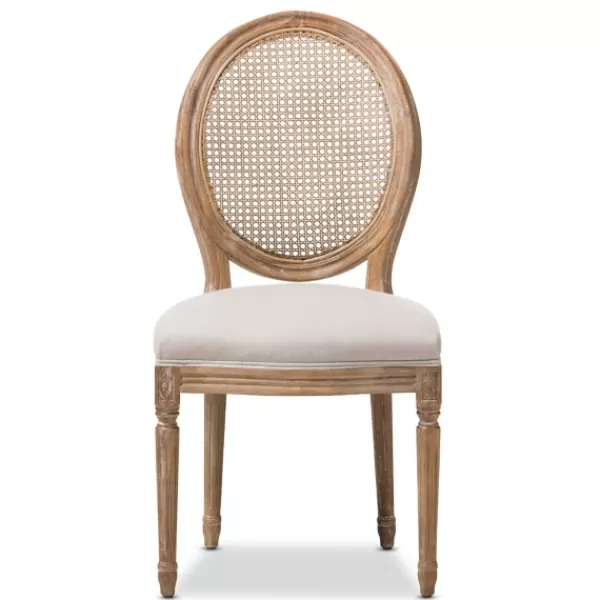 Dining Chairs-Kirkland's Home And Natural Cane Oval Back Dining Chair White