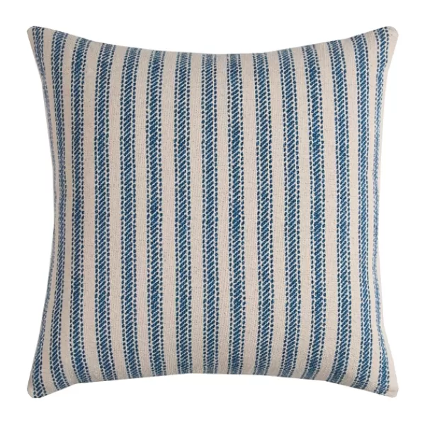 Pillows-Kirkland's Home And Natural Ticking Stripe Pillow Blue