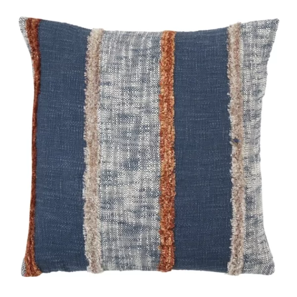 Pillows-Kirkland's Home And Orange Vertical Stripe Throw Pillow Blue