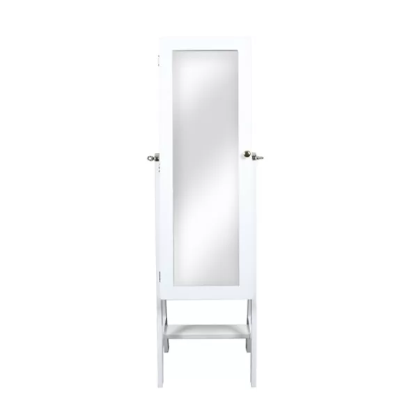 Full Length & Floor Mirrors-Kirkland's Home And Silver Wood Mirror Armoire White