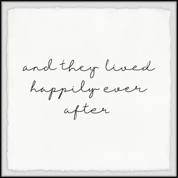 Wall Quotes & Signs-Kirkland's Home And They Lived Happily Framed Art Print White