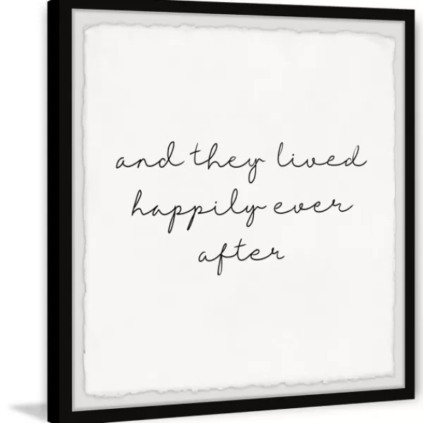 Wall Quotes & Signs-Kirkland's Home And They Lived Happily Framed Art Print White