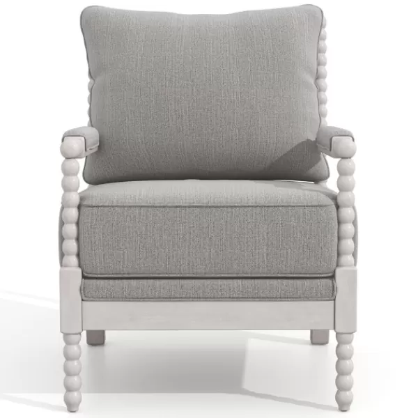 Accent Chairs-Kirkland's Home And White Beaded Frame Accent Chair Gray