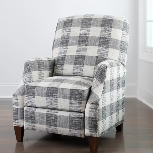 Accent Chairs-Kirkland's Home And White Buffalo Check Recliner Gray