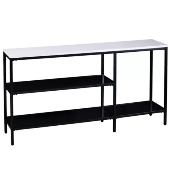 Console Tables-Kirkland's Home And White Multi-Level Console Table Black