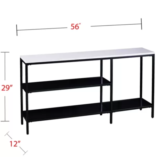 Console Tables-Kirkland's Home And White Multi-Level Console Table Black