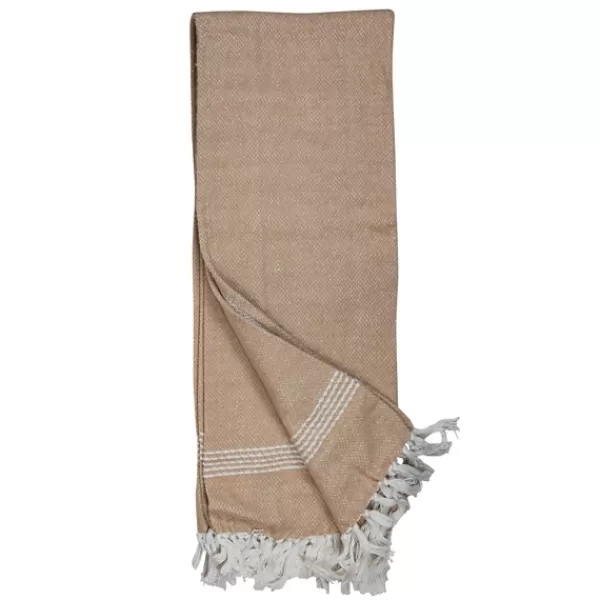 Blankets & Throws-Kirkland's Home And White With Fringe Throw Blanket Tan