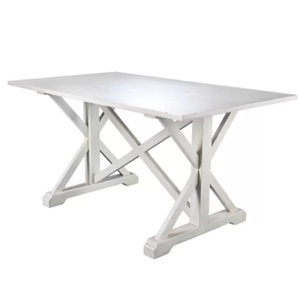 Dining Tables-Kirkland's Home Annalise Distressed Farmhouse Dining Table White