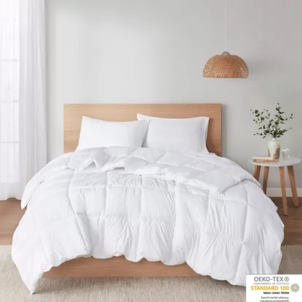 Comforters-Kirkland's Home Antimicrobial Down Alternative King Comforter White