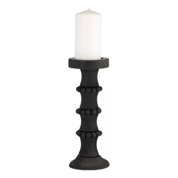 Candle Holders-Kirkland's Home Antique Beaded Column Candle Holder, 13 In. Black