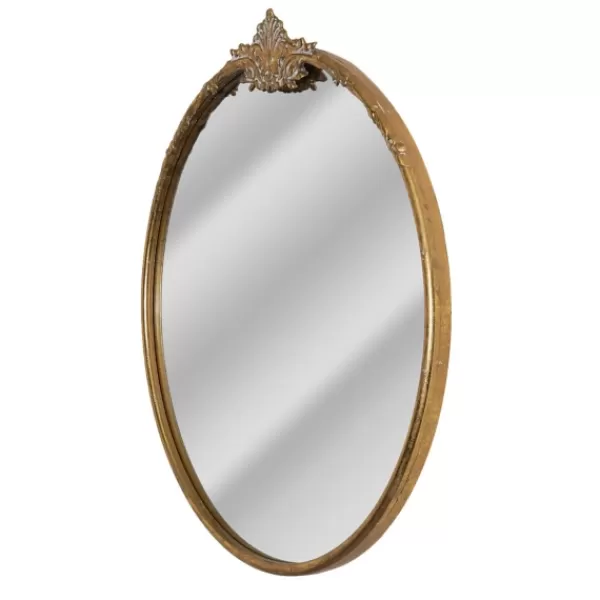 Decorative Mirrors-Kirkland's Home Antique Brass Metal Ornate Round Mirror