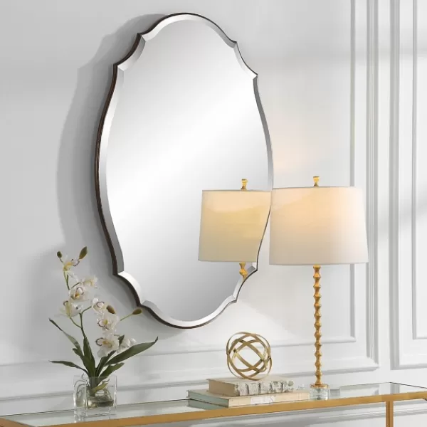 Decorative Mirrors-Kirkland's Home Antique Bronze Curved Wall Mirror