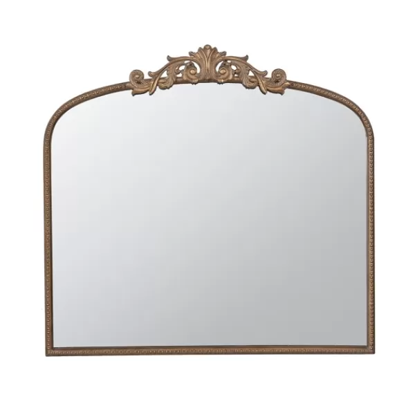 Decorative Mirrors-Kirkland's Home Antique Gold Studded Floral Scroll Mirror