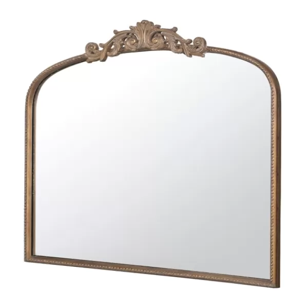 Decorative Mirrors-Kirkland's Home Antique Gold Studded Floral Scroll Mirror