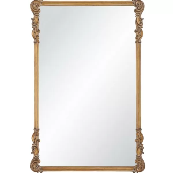 Decorative Mirrors-Kirkland's Home Antique Gold Vintage Rectangular Wall Mirror
