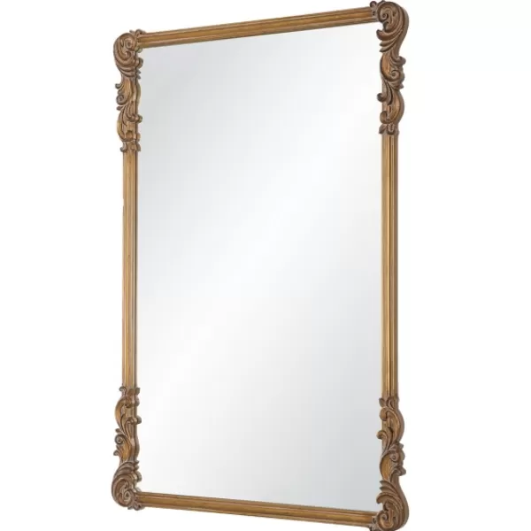 Decorative Mirrors-Kirkland's Home Antique Gold Vintage Rectangular Wall Mirror