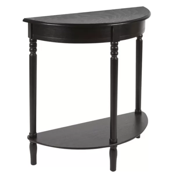 Console Tables-Kirkland's Home Antique Half Round Console Table Black