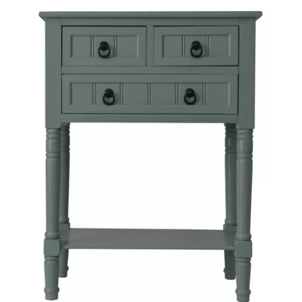 Console Tables-Kirkland's Home Antique Ice 3-Drawer Console Table Blue