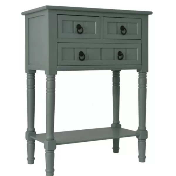 Console Tables-Kirkland's Home Antique Ice 3-Drawer Console Table Blue