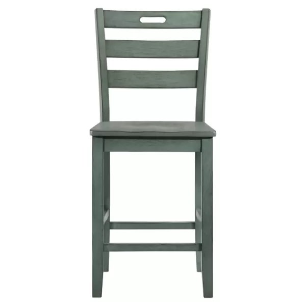 Bar Stools & Counter Height Stools-Kirkland's Home Antique Ladder Counter Stools, Set Of 2 Green