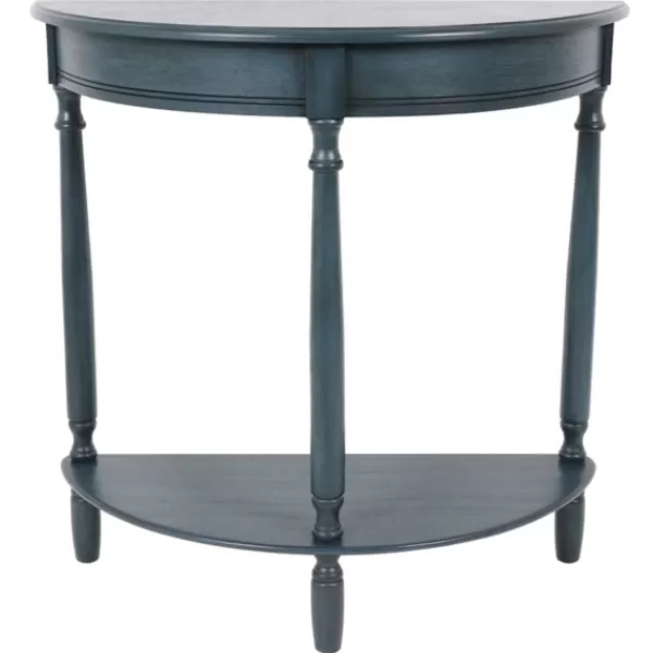 Console Tables-Kirkland's Home Antique Navy Half Round Console Table Blue