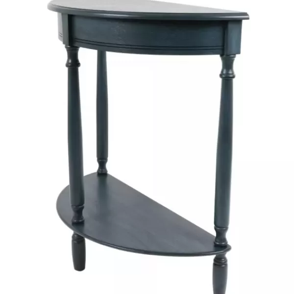 Console Tables-Kirkland's Home Antique Navy Half Round Console Table Blue