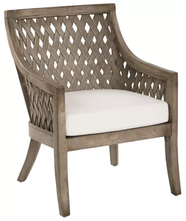 Accent Chairs-Kirkland's Home Antique Preston Woven Accent Chair Gray