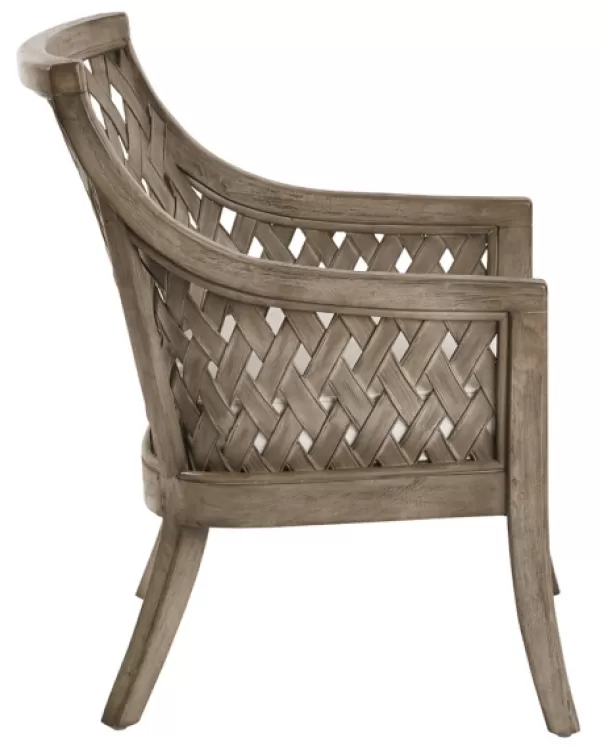 Accent Chairs-Kirkland's Home Antique Preston Woven Accent Chair Gray