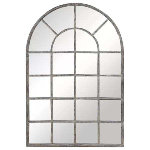 Framed Mirrors-Kirkland's Home Antique Rustic Arch Windowpane Mirror