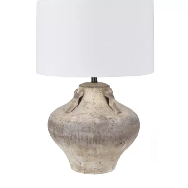 Table Lamps-Kirkland's Home Antique Sandstone Jug Table Lamp White